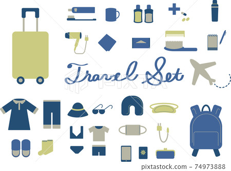 Travel belongings set (winter color without contour line) 74973888
