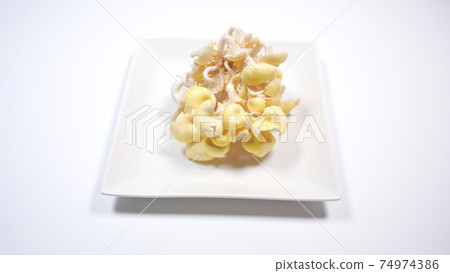 新鮮的杏鮑菇白色背景 74974386