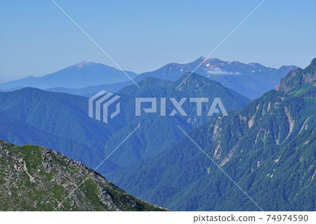 Mt. Ontake and Mt. Norikura from Mt. Yokodoridake 74974590