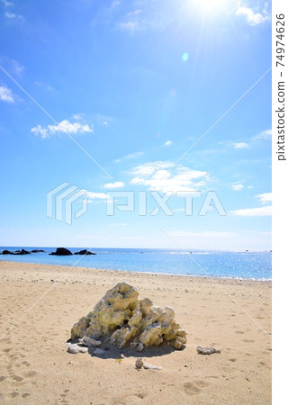 Kakeromajima Tokuhama coast sandy beach coral Kakeromajima Tokuhama coast sandy beach coral 74974626