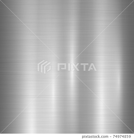 Silver metal texture of brushed stainless steel plate with the reflection  of light. Stock Photo