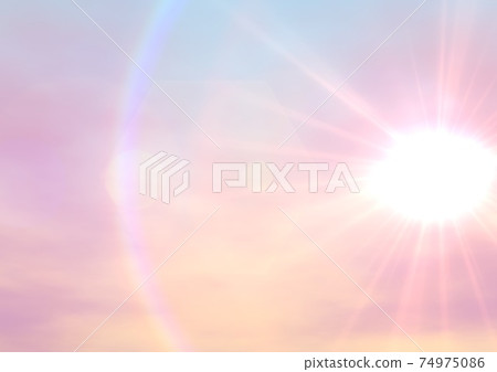 太陽朝陽日出光環彩虹環天空背景壁紙 插圖素材 圖庫