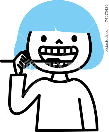 Teeth brushing child Teeth brushing child 74975426