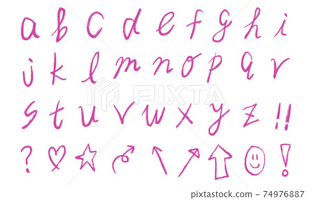 一套粉紅色的數字和小寫字母（粗體） 74976887