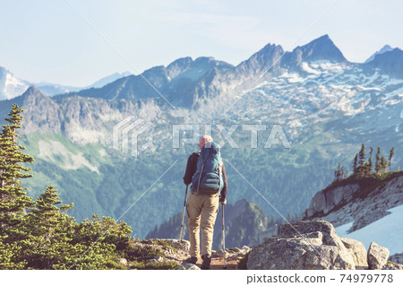 Hike in mountains Hike in mountains 74979778