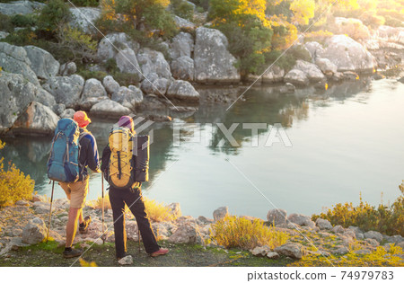 Couple in hike Couple in hike 74979783