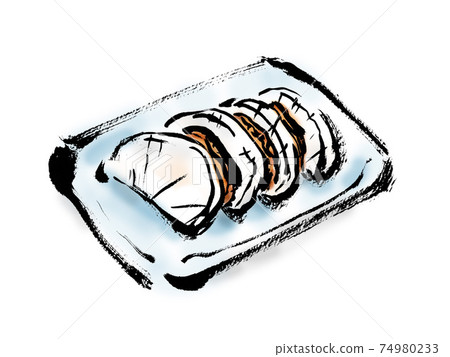 Japanese style hand-drawn illustration material of Karasumi 74980233