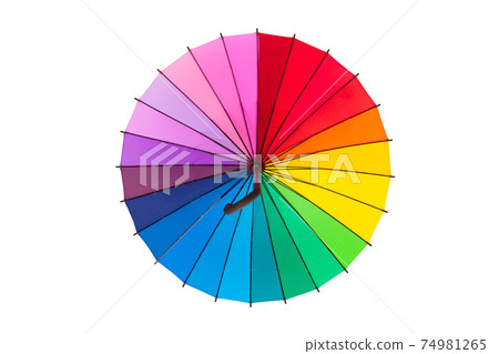 multicolored umbrella isolated on white background multicolored umbrella isolated on white background 74981265