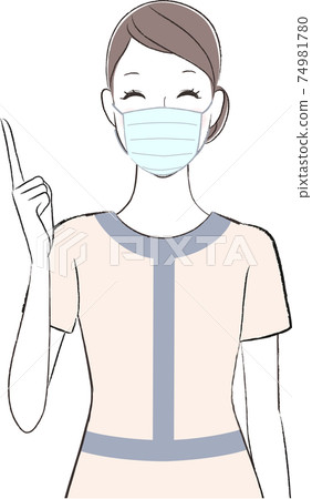 Smile pointing esthetician Smile pointing esthetician 74981780