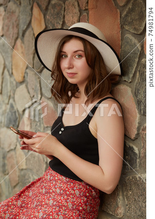 woman with phone woman with phone 74981794
