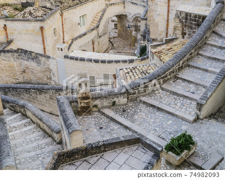 Stunning architectures in the ancient town of Matera, Basilicata region, southern Italy 74982093