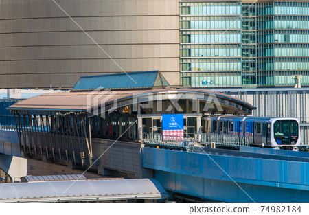 View of Tokyo cityscape of Japan, Yurikamome, Shijo-mae station, etc. 74982184