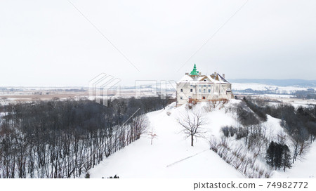 Castle Olesko in Ukraine. Old fortress in winter. Lviv region 74982772