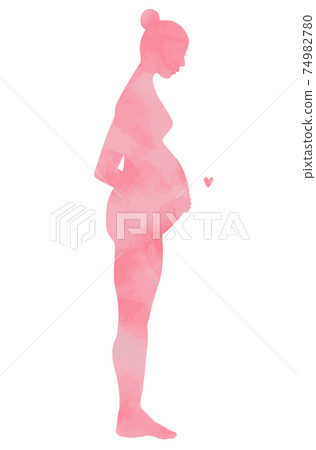 Silhouette of a pregnant woman standing (pink nude) Silhouette of a pregnant woman standing (pink nude) 74982780