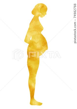 Upright pregnant woman silhouette (yellow nude) silhouette of a pregnant woman Upright pregnant woman silhouette (yellow nude) silhouette of a pregnant woman 74982788