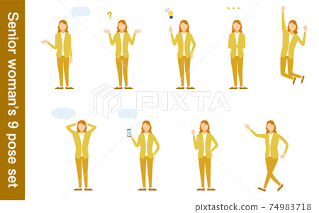 日常穿著的高級女士,擺姿勢 日常穿著的高級女士,擺姿勢 74983718