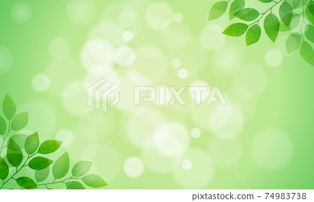 5月新鮮綠色和散景背景矢量圖 副本空間 橫幅 景觀 插圖素材 圖庫
