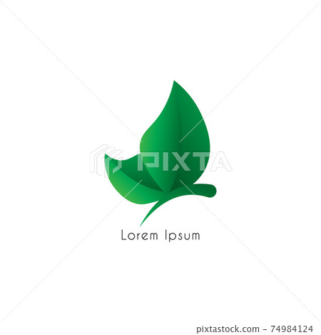 Abstract Flying Leaf Butterfly logo design... - Stock Illustration ...