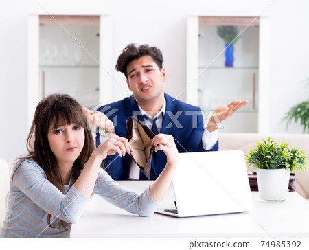 Bankrupt family with no cash at home Bankrupt family with no cash at home 74985392
