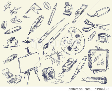 Art supplies for drawing. Stock Vector by ©m-ion 115189962