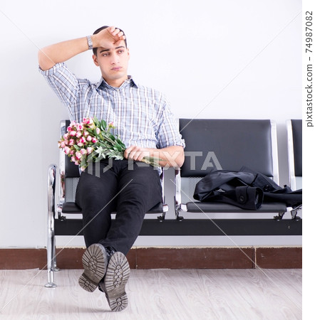 Happy dad waiting for news in maternity house Happy dad waiting for news in maternity house 74987082