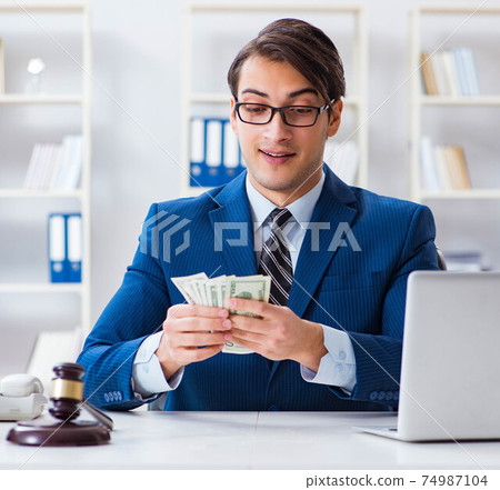 Lawyer receiving money as bribe Lawyer receiving money as bribe 74987104