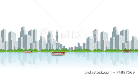 建築城市景觀公園背景素材 74987569