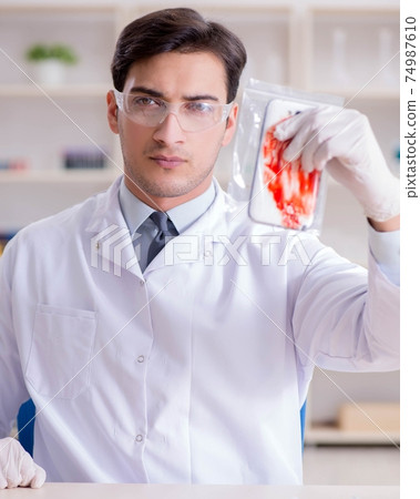 Expert criminologist working in the lab for evidence 74987610