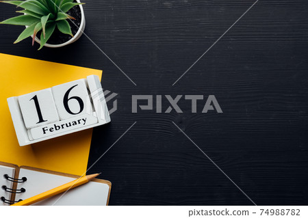 sixteenth day of winter month calendar february with copy space sixteenth day of winter month calendar february with copy space 74988782