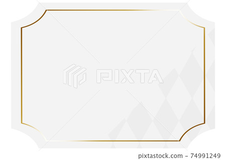 Square frame with rounded inner corners White & Gold Partially diamond pattern Horizontal position 74991249