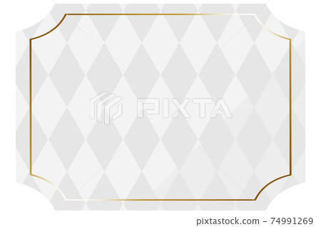 Square frame with rounded inner corners White & Gold Diamond pattern on the entire surface Horizontal position Square frame with rounded inner corners White & Gold Diamond pattern on the entire surface Horizontal position 74991269