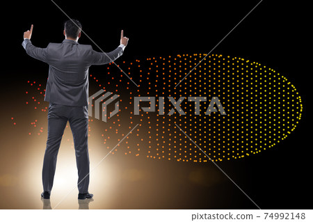 Concept of big data and data mining with businessman Concept of big data and data mining with businessman 74992148