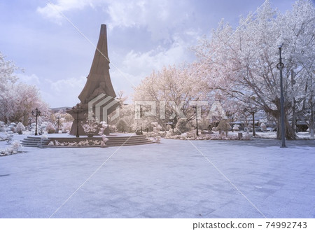 Infrared landscape photo: monument of the liberation army (Vietnam) Infrared landscape photo: monument of the liberation army (Vietnam) 74992743