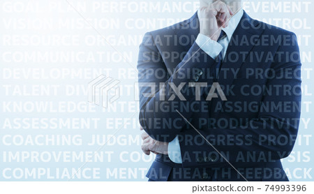 有關管理的重要元素和考慮管理的經理的話。背光和耀斑。 74993396