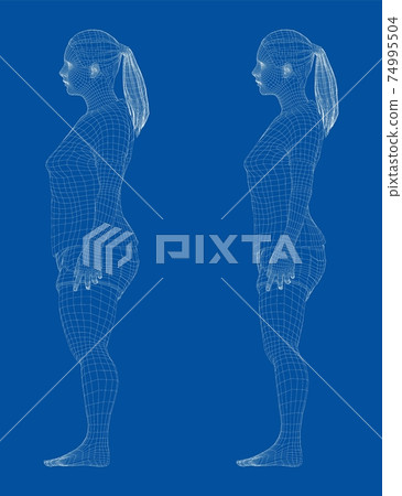Fat and slim woman, before and after weight loss Fat and slim woman, before and after weight loss 74995504
