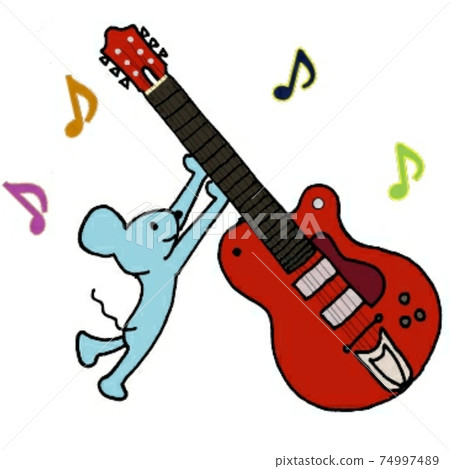 電吉他和鼠標 74997489