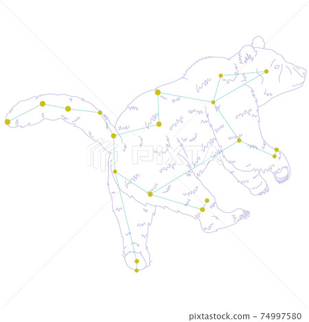 88星座系列A星座圖片和星座線在白色背景上-Ursa Major 88星座系列A星座圖片和星座線在白色背景上-Ursa Major 74997580