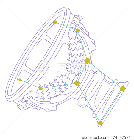 88 Constellation Series A-Constellation picture and constellation line on white background-Koppu 74997585