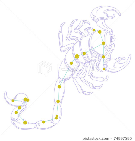 88 Constellation Series A-Constellation picture and constellation line on white background-Scorpio 88 Constellation Series A-Constellation picture and constellation line on white background-Scorpio 74997590