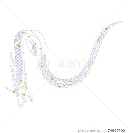 88 Constellation Series A-Constellation picture and constellation line on white background-Draco 88 Constellation Series A-Constellation picture and constellation line on white background-Draco 74997600