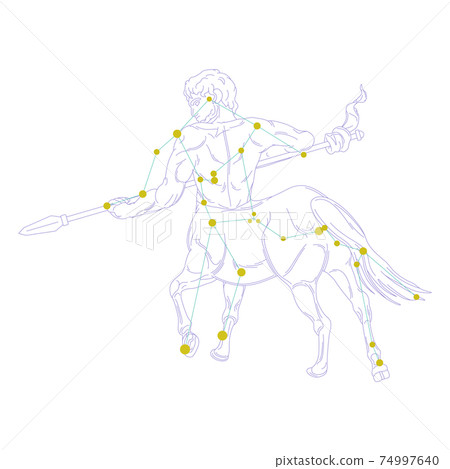 88 Constellation Series A-Constellation picture and constellation line on white background-Centaur 88 Constellation Series A-Constellation picture and constellation line on white background-Centaur 74997640