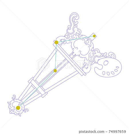 88 Constellation Series A-Constellation picture and constellation line on white background-Pictor 88 Constellation Series A-Constellation picture and constellation line on white background-Pictor 74997659