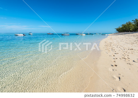 Le Morne Mauritius with sea panoramic 74998632