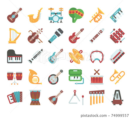 Music Instrument Flat Vector Icons 74999557