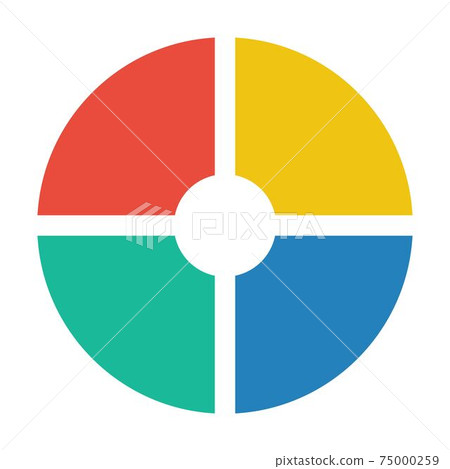 Pie chart icon vector graph diagram symbol for big data analytics reports and statistics information in a flat color illustration 75000259