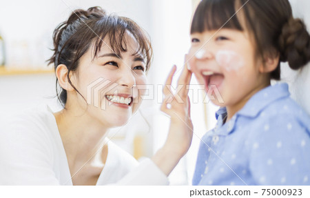 父母和孩子做皮膚護理 75000923