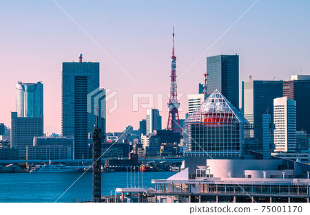 Tokyo cityscape of Japan overlooking the cityscape of Harumi and Tokyo Tower 75001170