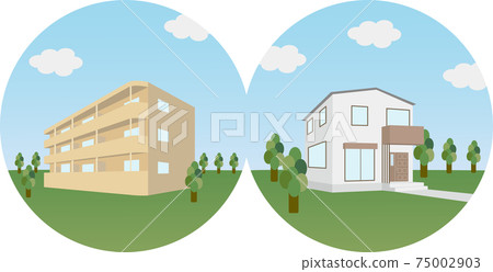 Condominium VS detached house, comparison of own home 75002903
