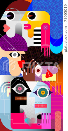 Three Couples vector illustration Three Couples vector illustration 75005019