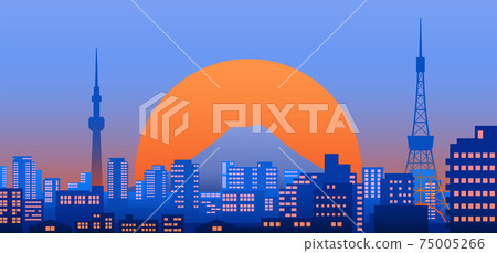 Tokyo city view at dusk Tokyo city view at dusk 75005266
